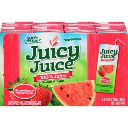 4 PACKS : Juicy Juice Strawberry Watermelon JuiceSingle Serve Box, 54 Fluid Ounce -- 4 per