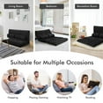 thumbnail image 6 of Demi Bonn Adjustable Floor Sofa Couch, Foldable Lazy Sofa Sleeper Bed, Multi-Functional Floor Loveseat, 6-Position Adjustable Sleeper Lounge Couch with 2 Pillows, for Reading, Gaming, Black, 6 of 7