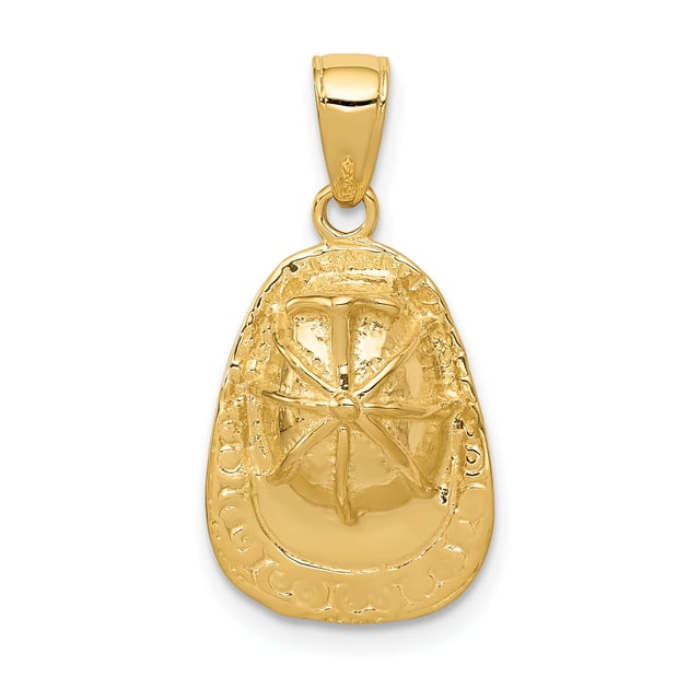 Pendentif Chapeau de Pompier 3D en Or Jaune 14K