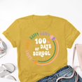 thumbnail image 5 of DONDPO Teacher Graphic Short Sleeve Tshirt 100 Days of School Shirt Women: Happy School T-Shirt Teacher Student Short Sleeve Tee 100 Days Of School Shirt School Days Tee Tops Yellow S, 5 of 5