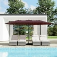 thumbnail image 1 of Garvee 15 ft Double-Sided Patio Umbrella with Base Included, Large Outdoor Rectangular Market Umbrella for Poolside, Lawn & Backyard, Claret, 1 of 9