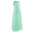 thumbnail image 3 of Runhomal Teenager Kids Flower Girl Dress Sequins Halter Neck Chiffon Wedding Party Prom Ball Gowns Mint Green 14, 3 of 7