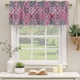 thumbnail image 2 of 2 Pack Valances for Window, Vintage Middle Century Short Curtains for Kitchen Bedroom Living Room, Abstract Bohemia Style Aztec Pink Rod Pocket Small Window Treatment Valance Drapes 54 x 18 Inch, 2 of 8