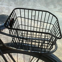 FENGGUIQU Sturdy Bike Basket Rear for Outdoor Use Black 1Set