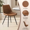 thumbnail image 4 of Alden Design 2PCS Faux Leather Dining Chairs with Metal Legs for Dining Room, Brown, 4 of 10