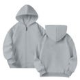 thumbnail image 3 of BOOMNY Girls 2 Peice Sweatsuits Solid Y2K Long Sleeve Zip Hoodies Sweatpants Sets for Kids Baggy Track Suits, 3 of 7