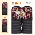 thumbnail image 4 of Flannel Sleeping Bag Cotton 0 Degree Cold Weather for Adults XXL Sleeping Bag 4 Season Big and Tall with Pillow Compression Sack (Left Zipper), 4 of 9