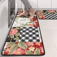 thumbnail image 2 of Kitchen Rugs Sets Of 2,Pioneer Flower Floral Print Pattern Anti Fatigue Kitchen Mat Rugs Non Slip Washable,Decorative Kitchen Floor Mats for Kitchen,Sink,Laundry,17"x47"+17"x47", 2 of 5