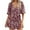 Wine, variant on Njagoc3 Womens Floral Print V-Neck Short Romper - Trendy Casual Jumpsuit for Summer