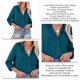 thumbnail image 4 of Camisa Con Cuello Vuelto Para Mujer Camisa Con Cuello En V Para Mujer Camisa Informal Para Mujer Blusa Informal Para Mujer ANGGREK Azul Oscuro XXL, 4 of 6