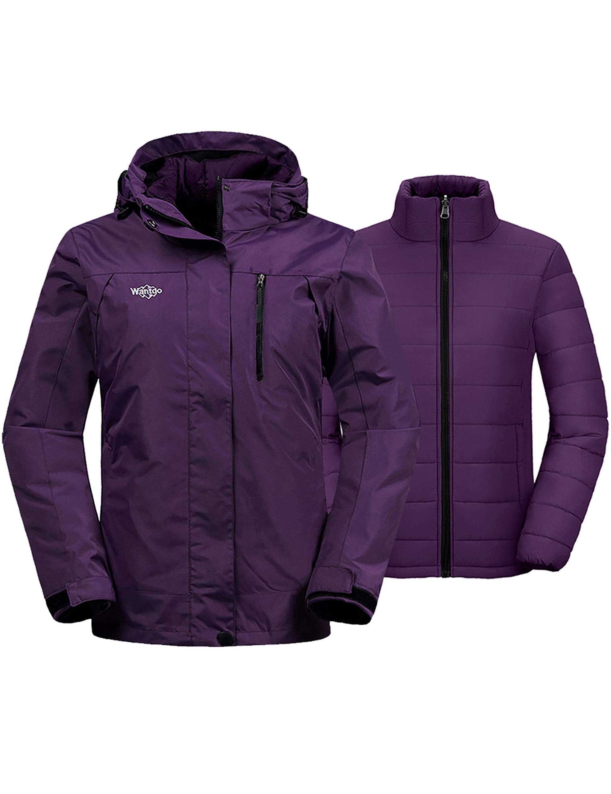 Wantdo Mens Warm Winter Coat Fleece Jacket Ski Jacket Waterproof Mountain Snowboarding Coat Outdoor Windbreaker