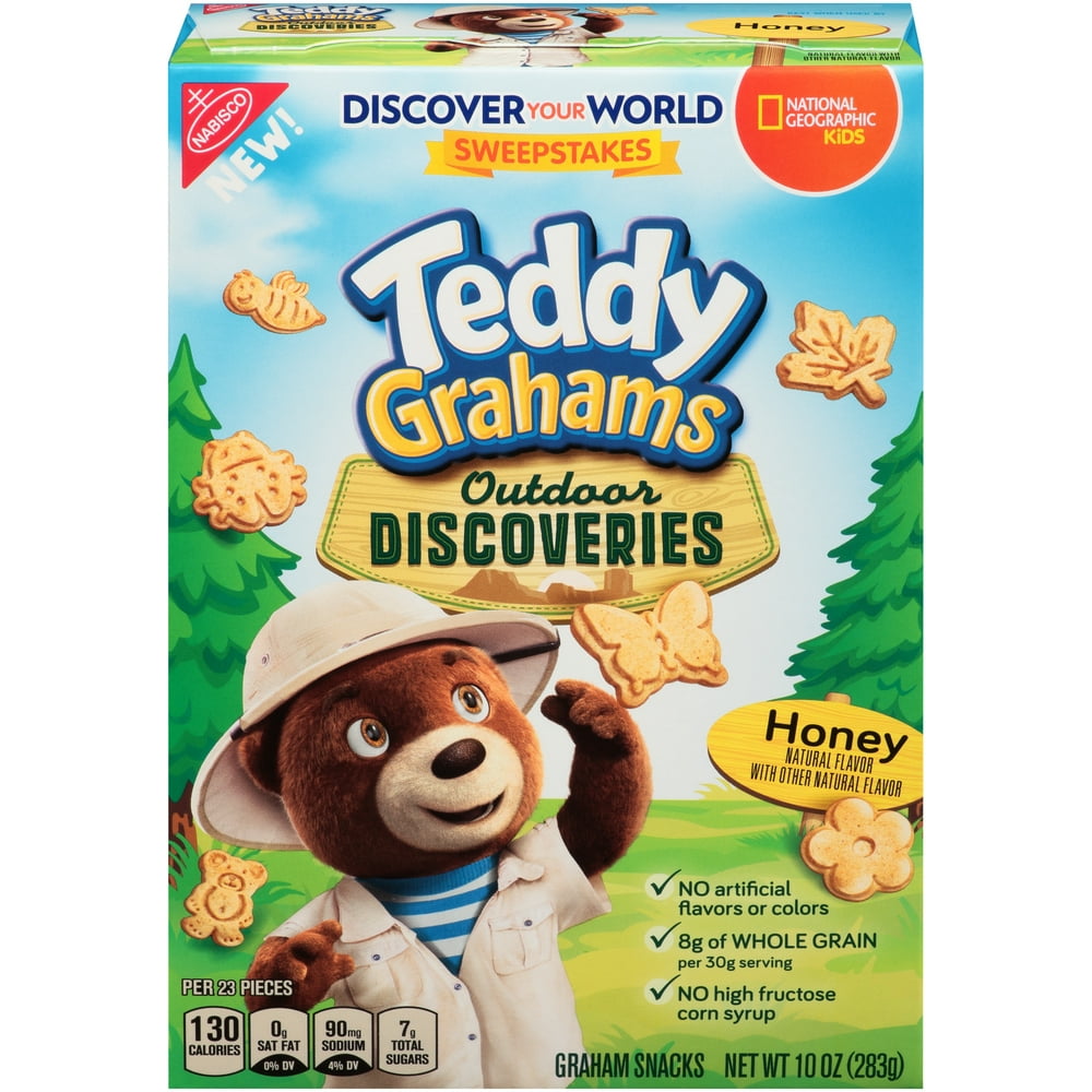 Teddy Grahams Outdoor Discoveries Honey Graham Snacks, 10oz box