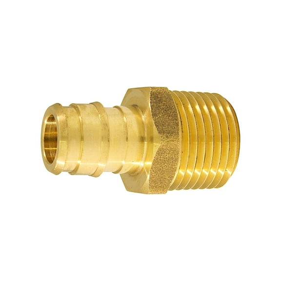 Apollo EPXMA1212 Pipe Adapter, 1/2 in, PEX-A Barb x MPT, Brass, 200 psi Pressure