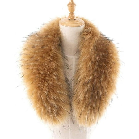 

Artificial Fur Collar 90CM Synthetic Fox Fur Removable Artificial Collar with Buttons Faux Fox Fur Scarf Ladies Warm Winter Scarf Black Yellow STD-757