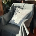 thumbnail image 2 of Silver Flowers Cotton Embroidered Square Decorative Pillow in Gray, 2 of 11