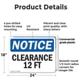 thumbnail image 2 of (2 Pack) Clearance 12 Ft OSHA Notice Sign 24 Inch X 18 Inch Plastic Sign, Weather Resistant, UV Protected for Workplace, Business, and Construction Site, Made in the USA, 2 of 8