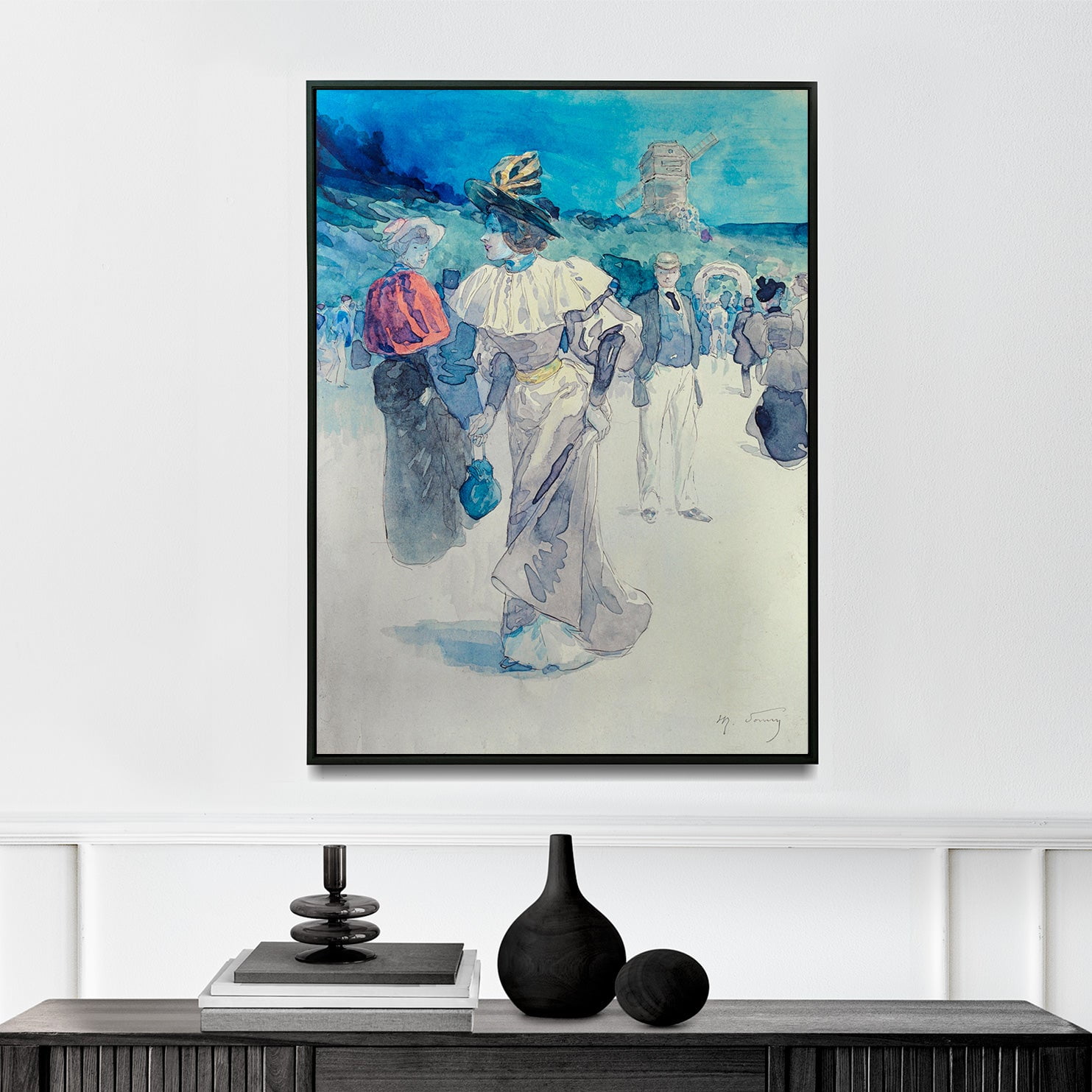 Walkers in Front of the Galette Mill, Now the 18th Arrondissement 18901900 Henry Somm