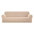 thumbnail image 4 of Sapphire Home 2-Piece Sofa and Loveseat Slipcovers, Couch Covers Set, Form fit Stretch, Wrinkle Free, Furniture Protector, Sofa Covers for Living Room, Diamond Pattern Polyester Spandex (Beige/Ivory), 4 of 4