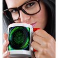thumbnail image 2 of 3drose, Northern Lights Aurora Borealis Mandala Abstract Art, 11oz Two-tone Red Mug, 2 of 6
