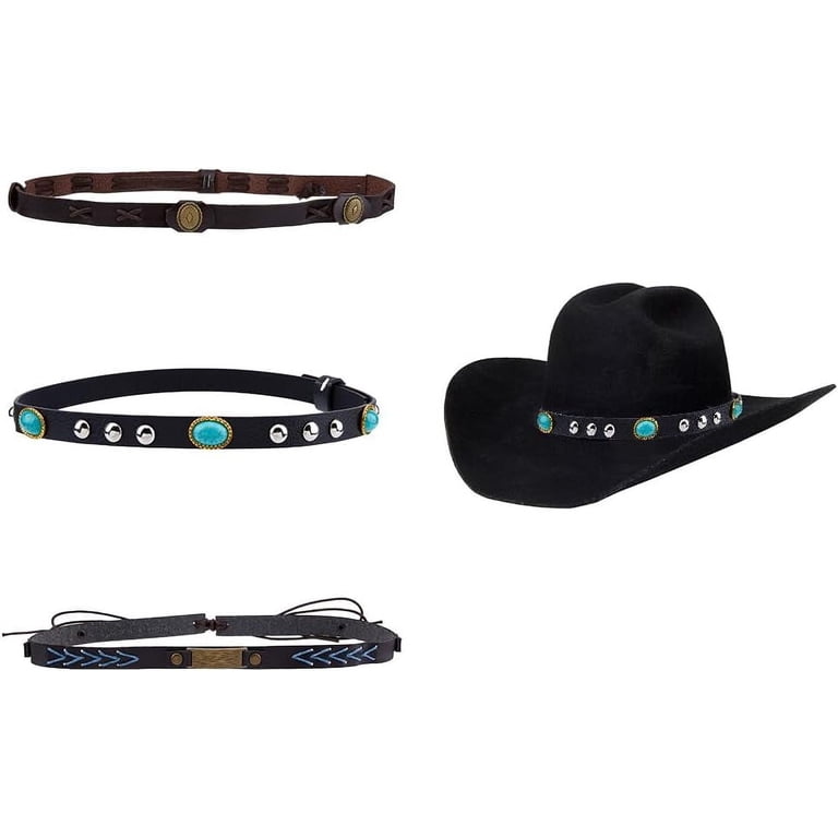 3Pcs Cowboy Hat Bands with Alloy Clasp Buckle Imitation  display picture 3