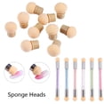 thumbnail image 2 of Round Sharp Head Sponge Heads Replacement Nail Art Gel Polish Color Gradient Brush Glitter Powder Dotting Manicure Tools Silver, 2 of 6