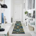 thumbnail image 4 of Yayeee Runner Rug for Bedroom 2'x6' Machine Washable Hallway Non Slip Mat, Green Celestial Serpent, 4 of 8
