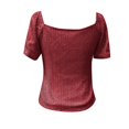 thumbnail image 4 of JGNGSHN Women's Sequin Puff Sleeve Square Neck Top Sparkly Short Sleeve Party Blouse for Evening, Club, or Holiday Outfits Wine S, 4 of 4