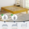 thumbnail image 4 of Solid Wood Platform Bed Frame with Wooden Slats Support 7.3-Inch Underbed Storage Noise-Free Design Easy Assembly Natural Wood Finish, 4 of 8