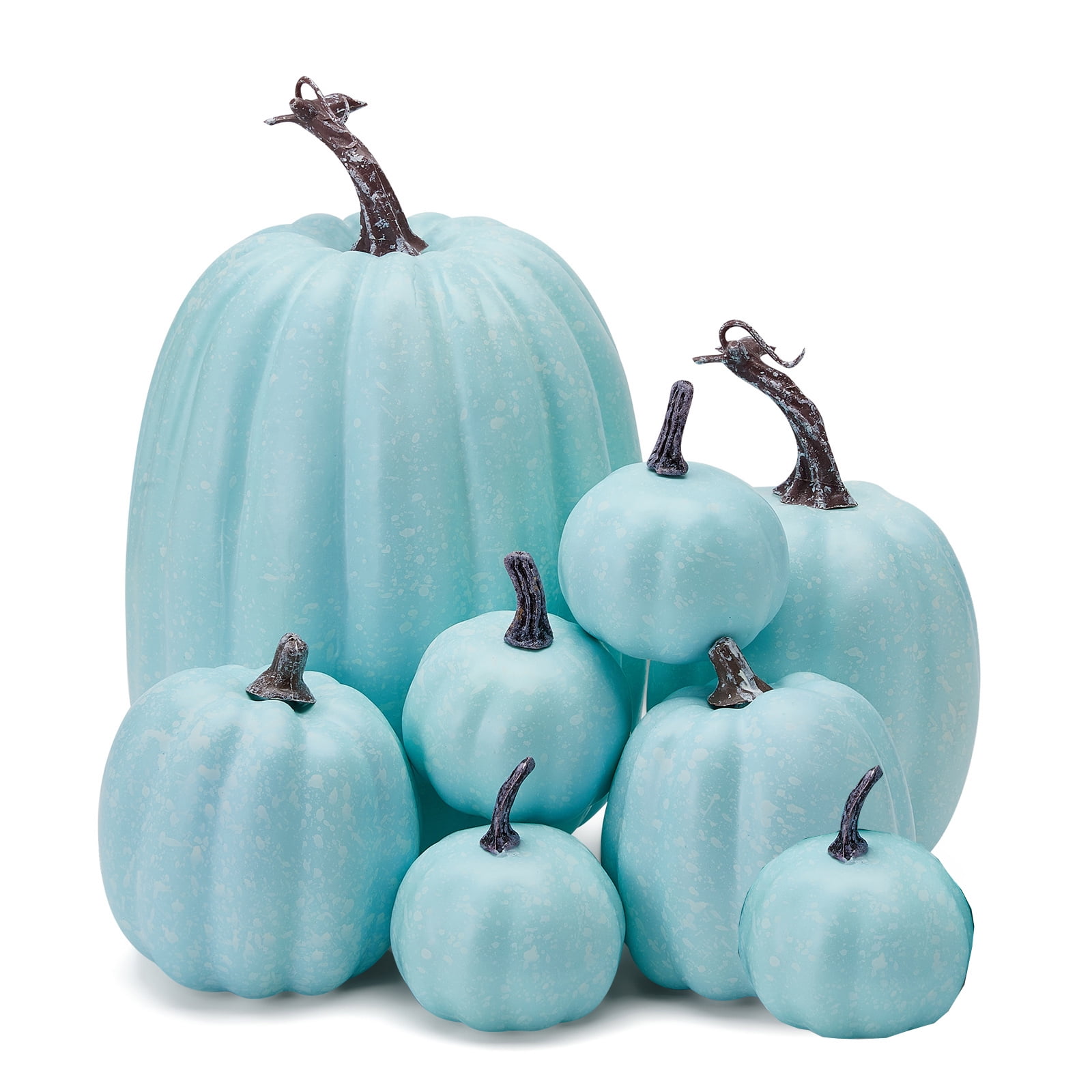 8Pcs Assorted Artificial Pumpkins Rustic Decorative Pumpkins Foam