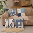 thumbnail image 2 of Set of 4 White Gray Blue Modern Abstract Geometric Throw Pillow Covers 16x16 Inches Decorative Cushion Pillow Cases Square Pillowcases for Bed Sofa, 2 of 6