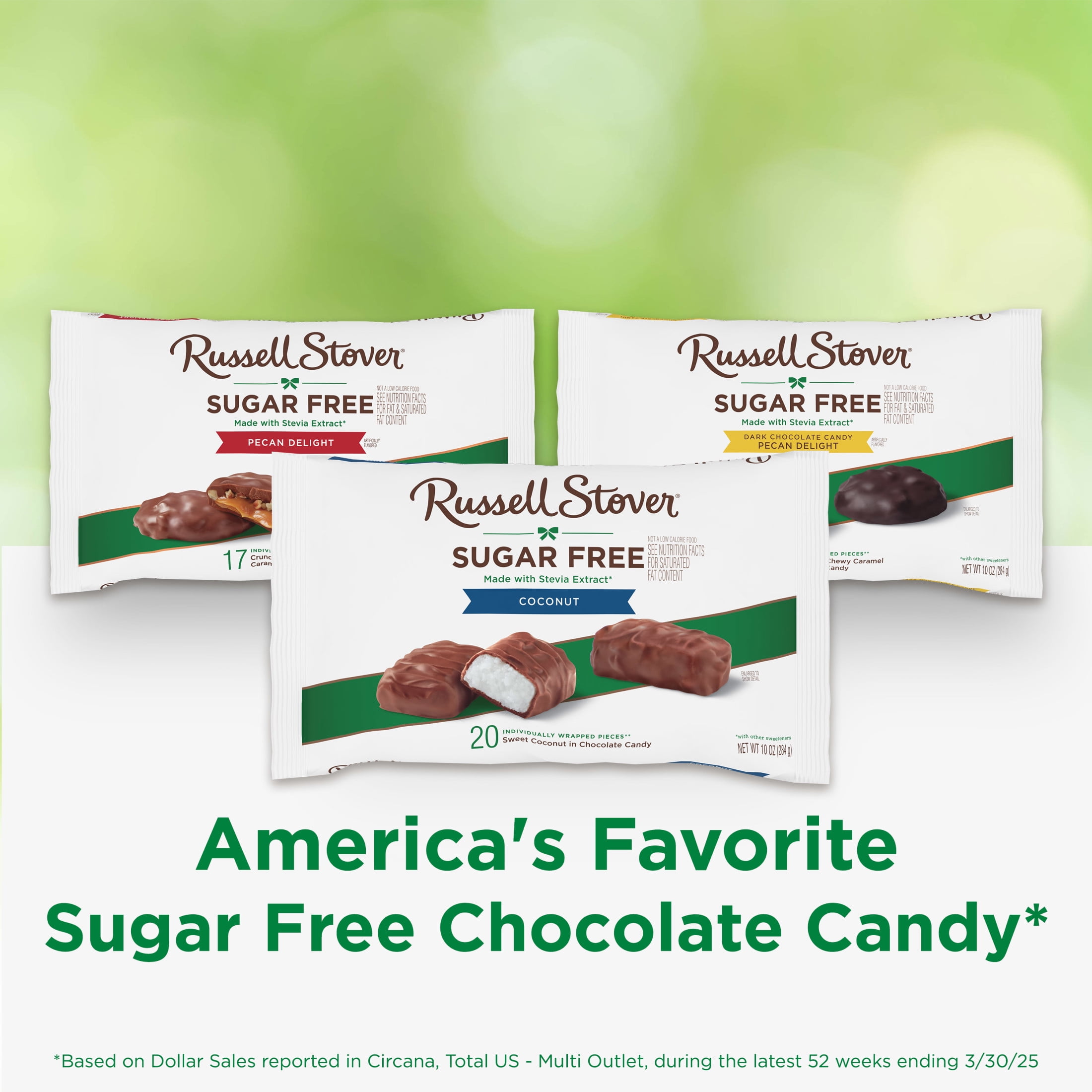 RUSSELL STOVER Individually Wrapped Sugar Free Coconut Chocolate