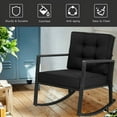 thumbnail image 6 of Barara King Rocking Chairs Outdoor, Patio Rattan Rocker Outdoor Glider Rocking Chair Cushion Lawn-Black, Patio Rocking Chairs, 6 of 9