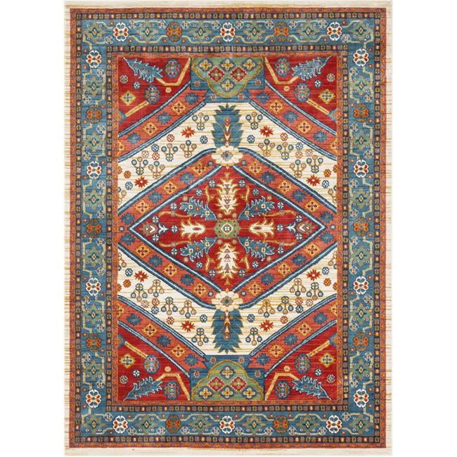 Tulsa Musta Ivory Traditional Medallion Area Rug 7 ft. 10 in. x 9 ft