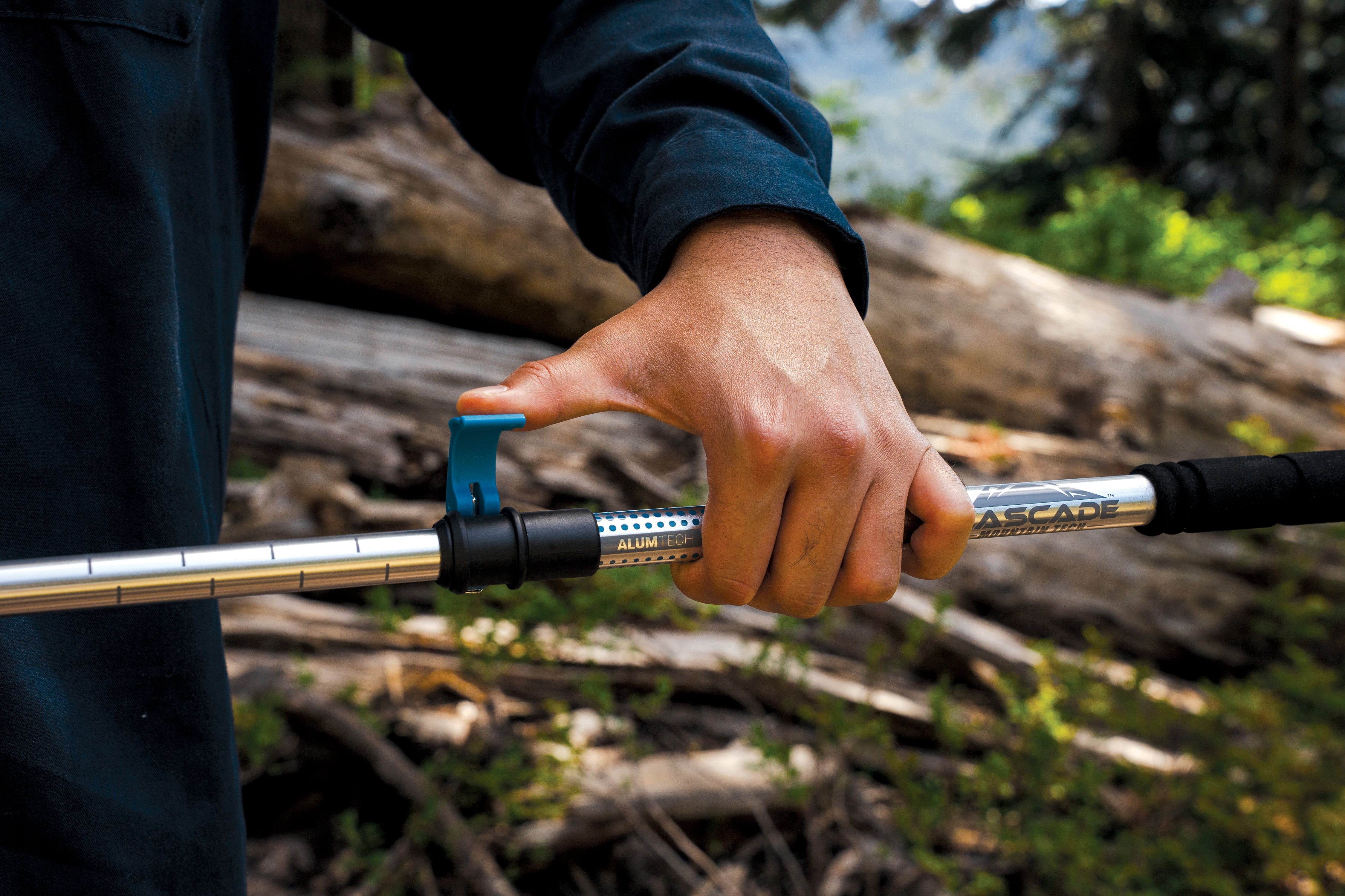 Cascade Mountain Tech Aluminum Quick Lock Trekking Poles - EVA Grip - Pair - Silver/Teal