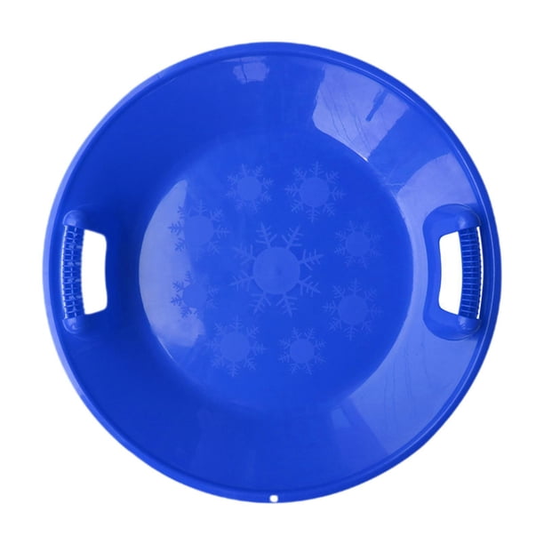 Trineo redondo de nieve para descenso, trineo de hierba deslizante, juguete de invierno con asa. Azul L