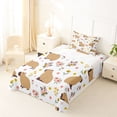 thumbnail image 5 of Erosebridal Colorful Flowers Blossom Twin Sheet Sets,Kawaii Rodent Animal Capybara Bedding For Kids 3 Pieces, 5 of 6