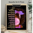thumbnail image 4 of AVOI Black African American Girl Wall Art & Decor-Black Art-Positive Affirmations-Christian Bible Verses-Inspirational Positive Quotes-Pink Little Girls Bedroom Decor Unframe: 24x20inch(60x50cm), 4 of 5