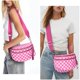 thumbnail image 2 of Bolso bandolera con estampado de cuadros de nylon color rojo rosado, 2 of 6
