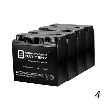ML18-12 - 12V 18AH M6/T6 Audio System Battery Replaces Odyssey PC680 - 4 Pack