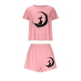 thumbnail image 2 of Elvqul Pajamas for Women Two Piece Loungewear Pink Soft Tops and Shorts Short Sleeve Juniors Pajama Set Graphic, 2 of 7