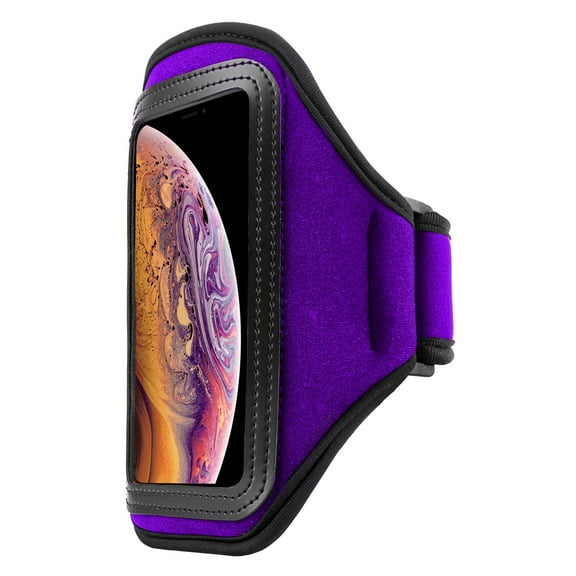 Sweat Resistant Waterproof Running Armband For iPhone XS / XR / X and Google Pixel 3 / 2 Sport Workout Case For Fitness And Workout (Purple)