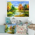 thumbnail image 3 of Designart 'Autumn Landscape With Forest and River' Lake House Framed Art Print, 3 of 4