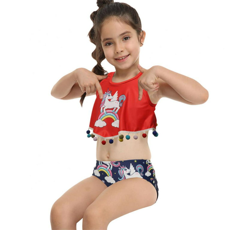 Bullpiano 7-11 Years Swimming Suit Girls Two-pieces Bathing Suits