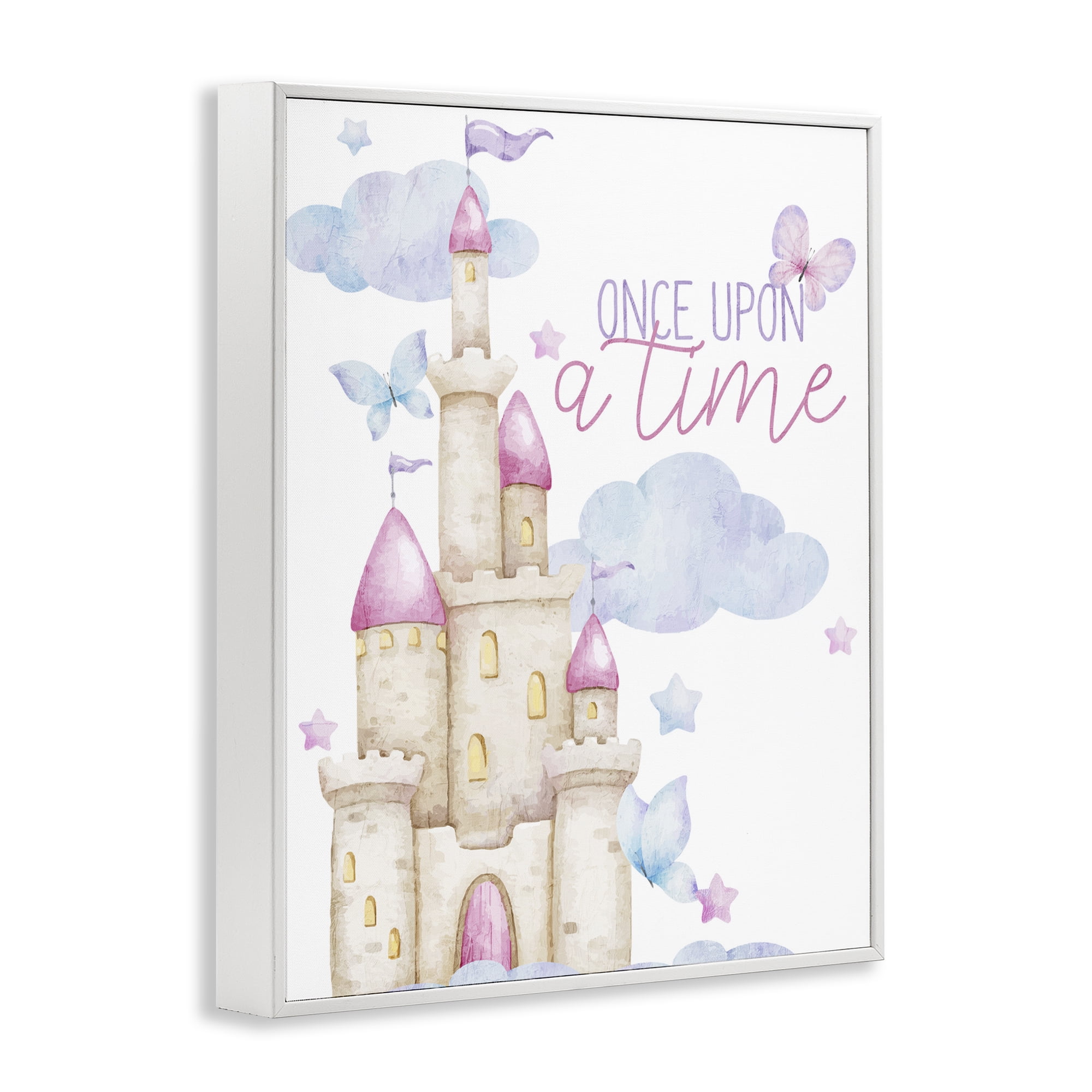 Once Upon A Time Castle White Framed Giclee Art, design by Kim Allen