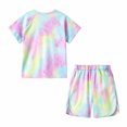 thumbnail image 5 of Tiijoy Girls Athletic Outfits Tie Dyed Short Sleeve Tshirt Shorts Set, Sizes 7-8, 5 of 5