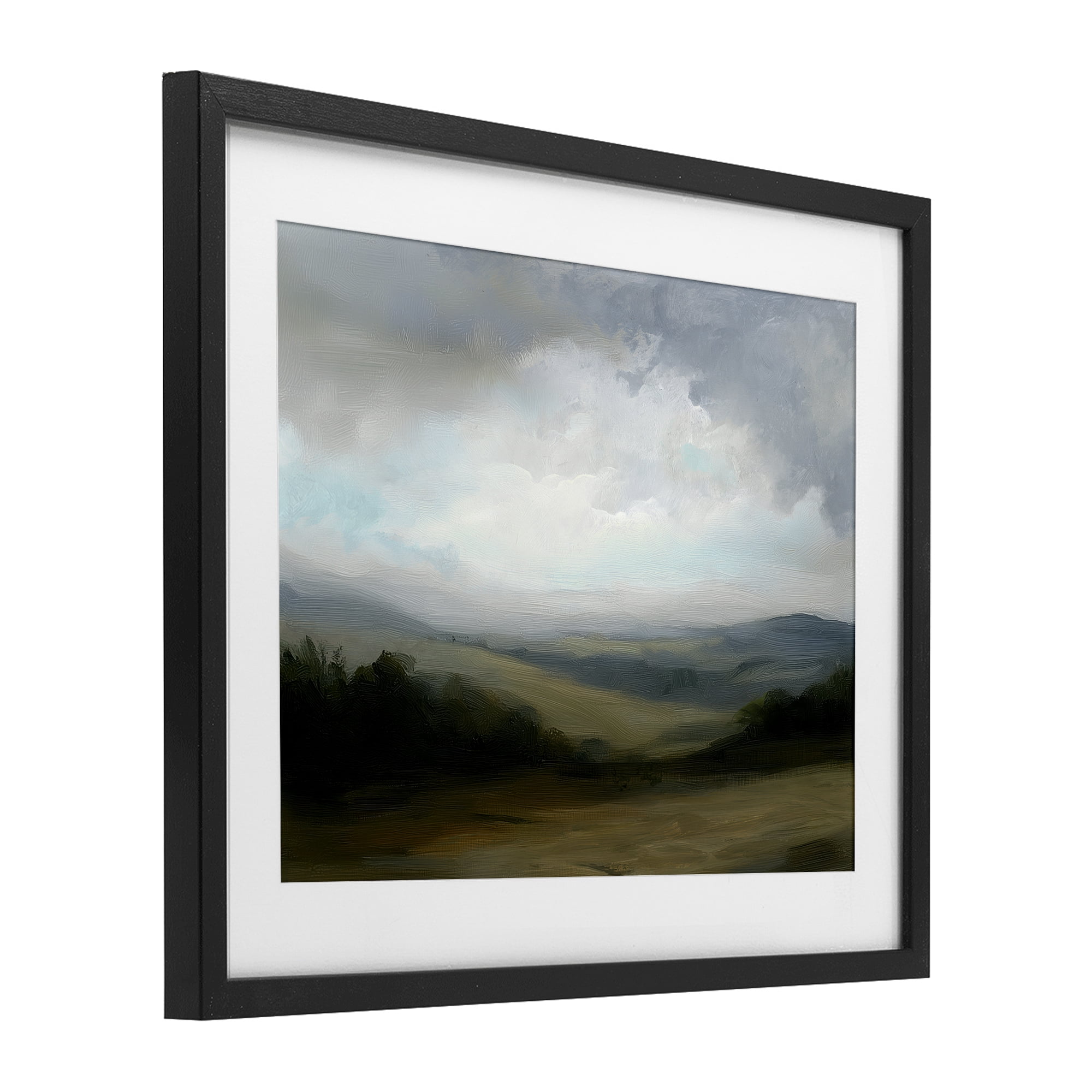 Stupell Industries Refreshed Quiet Rolling Hills Black Framed Print Under Glass, design by Annabelle Hall