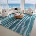 thumbnail image 2 of Toyoso 5x7 Modern Abstract Area Rug, Coastal Ocean Wave Carpet, Soft Low Pile Non-Shedding Rug for Living Room, Bedroom, Dining Room, Nautical Seascape Home Decor, Teal, 2 of 10