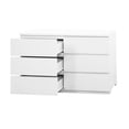 thumbnail image 5 of Dressers 6 Drawer Storage Cabinet ,Dresser, Wood Storage Tower Clothes Organizer with Wavy drawer panel, Wide Chest of 6 Drawers, Large Storage Space for Bedroom, Hallway, Entryway Living Room White,, 5 of 12
