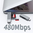 thumbnail image 6 of Double Port USB2.0 Type C Memory Card TF Card Reader for Computer Phone Tablets Plugs and Play Design USB C Card Reader, 6 of 8