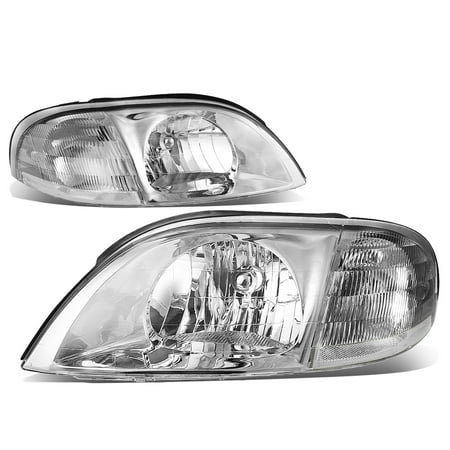 For 1999 To 2003 Ford Windstar Headlight Chrome Housing Clear Corner For 1999 To 2003 Ford Windstar Headlight Chrome Housing Clear Corner Headlamp 00 01 02 Left Right